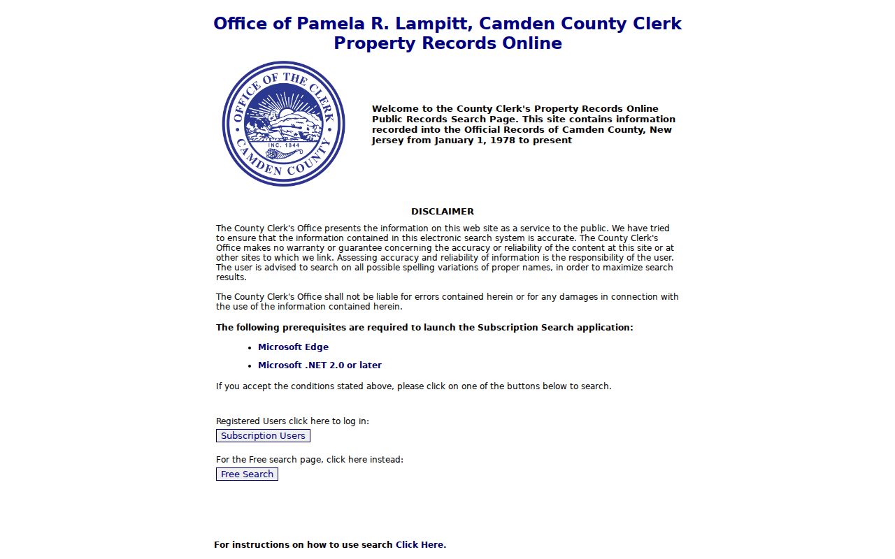 Lindenwold residents directory Camden County recorded document search