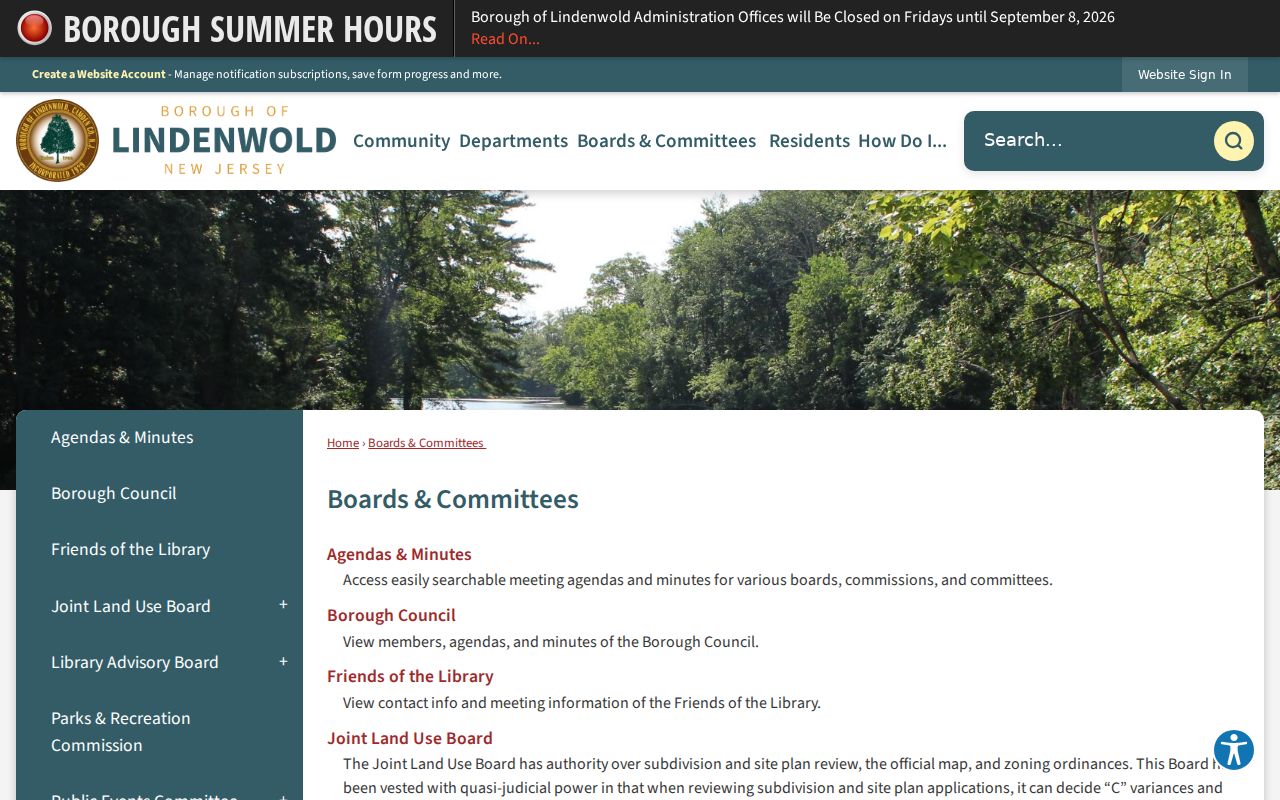 Lindenwold neighbors civic groups and boards directory page