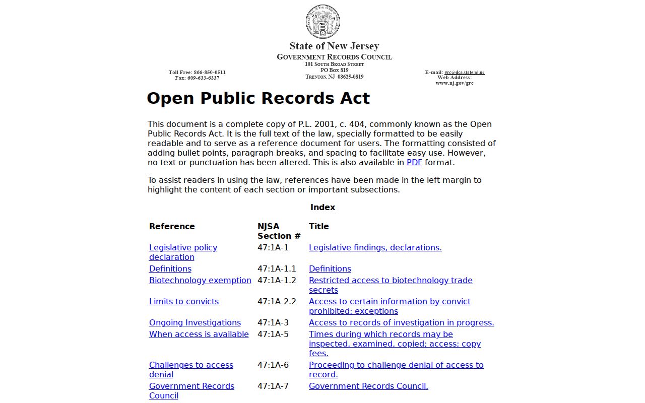 Lindenwold residents directory New Jersey OPRA access information